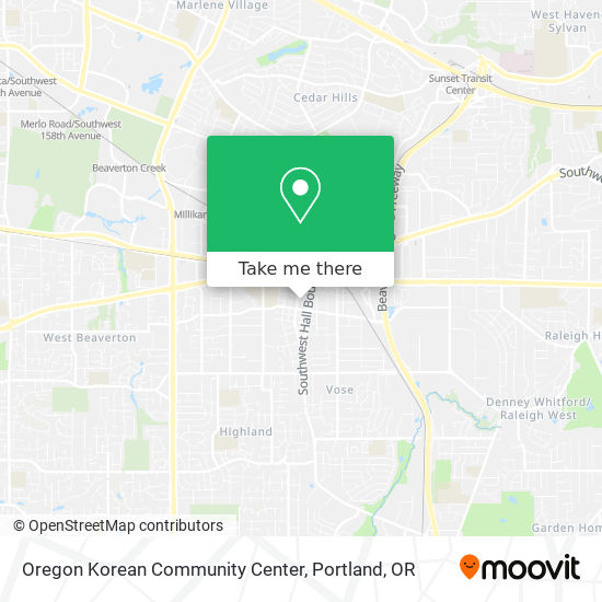 Mapa de Oregon Korean Community Center