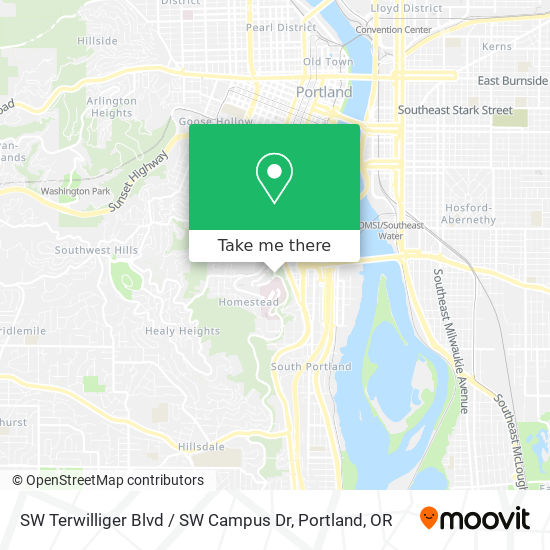SW Terwilliger Blvd / SW Campus Dr map
