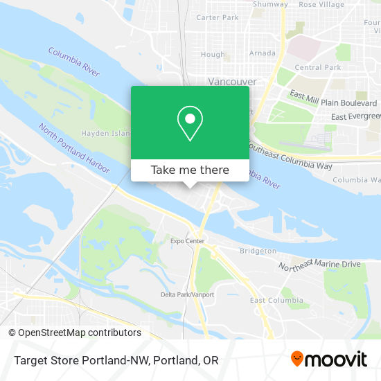Target Store Portland-NW map
