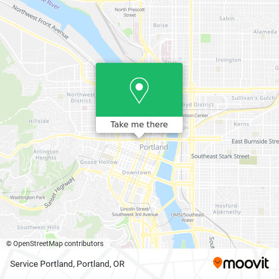 Service Portland map