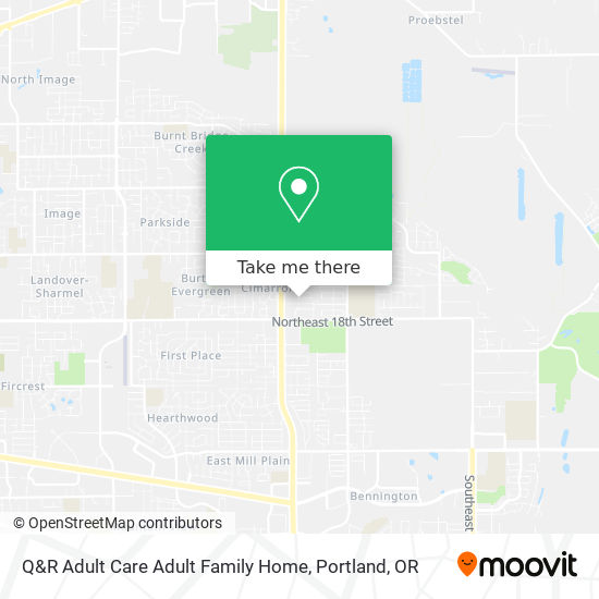 Mapa de Q&R Adult Care Adult Family Home