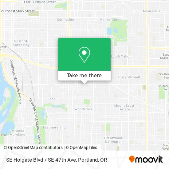 SE Holgate Blvd / SE 47th Ave map