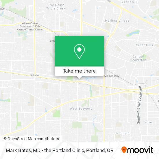 Mapa de Mark Bates, MD - the Portland Clinic