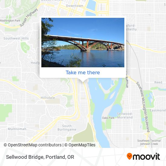 Sellwood Bridge map