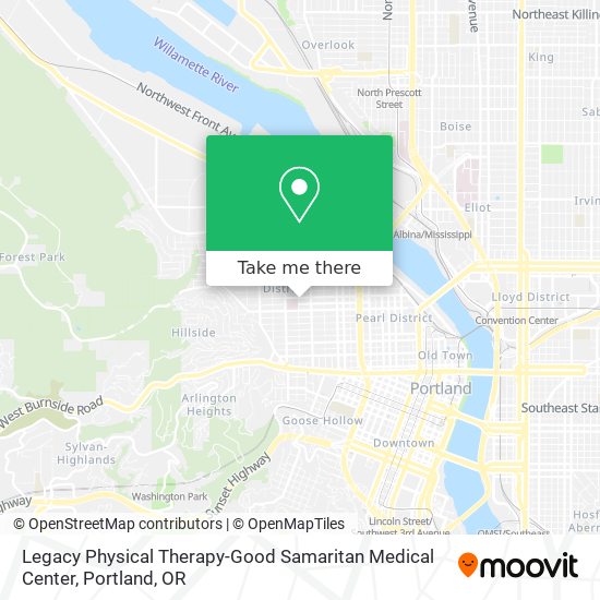 Mapa de Legacy Physical Therapy-Good Samaritan Medical Center