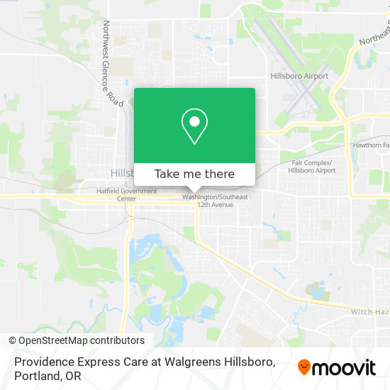 Providence Express Care at Walgreens Hillsboro map