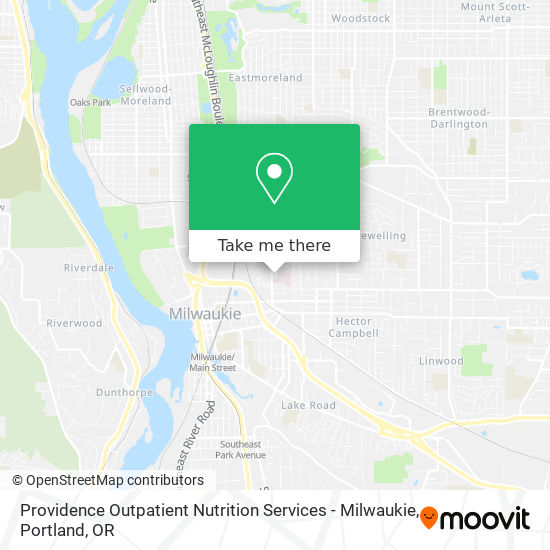 Mapa de Providence Outpatient Nutrition Services - Milwaukie