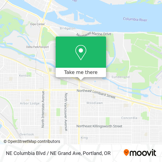Mapa de NE Columbia Blvd / NE Grand Ave