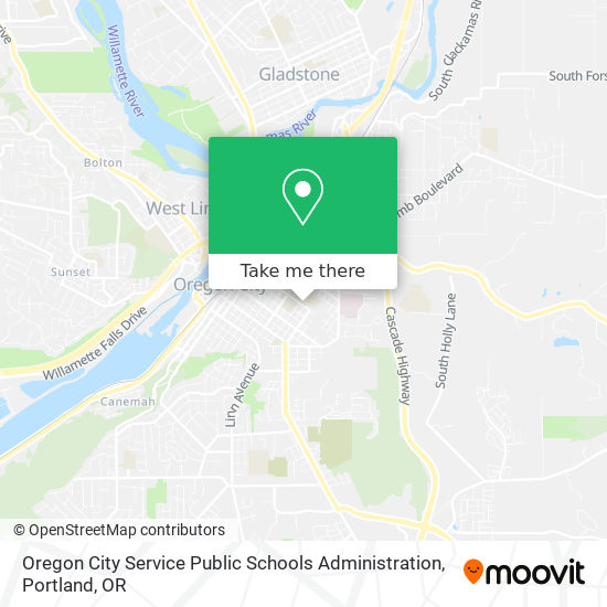 Mapa de Oregon City Service Public Schools Administration