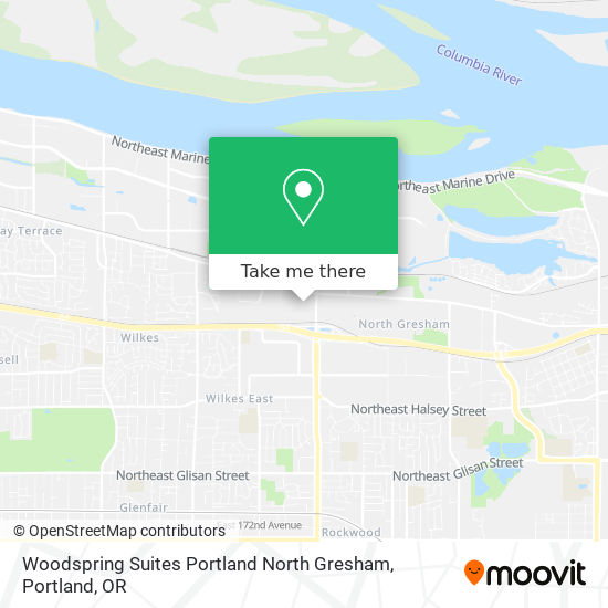 Woodspring Suites Portland North Gresham map