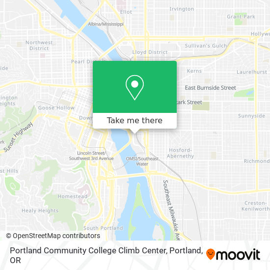 Portland Community College Climb Center map