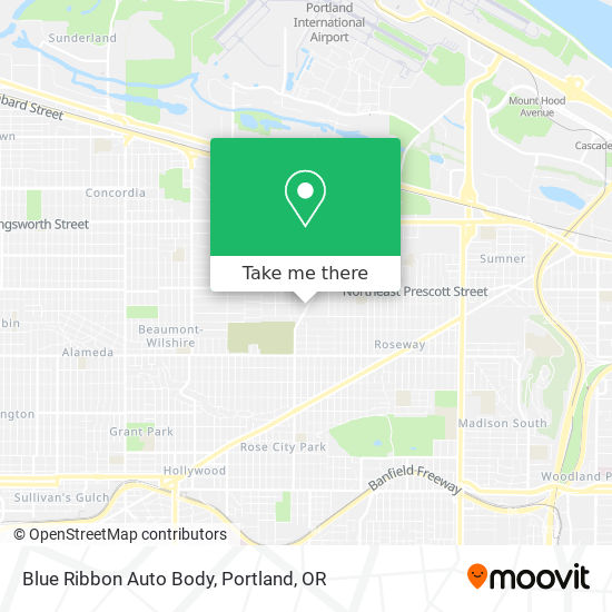 Blue Ribbon Auto Body map