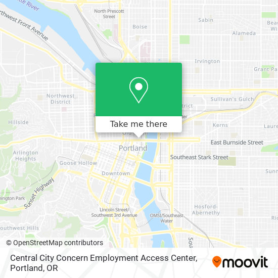 Central City Concern Employment Access Center map