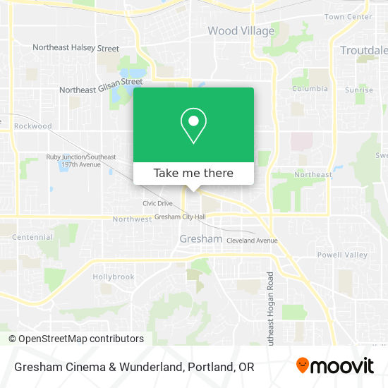 Gresham Cinema & Wunderland map