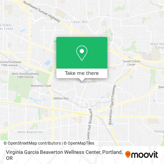 Virginia Garcia Beaverton Wellness Center map