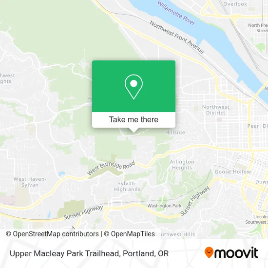 Upper Macleay Park Trailhead map