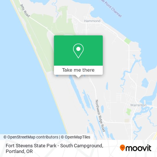 Mapa de Fort Stevens State Park - South Campground