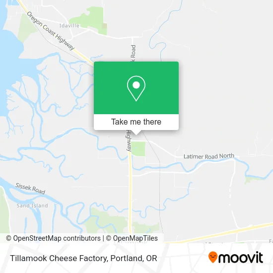 Tillamook Cheese Factory map