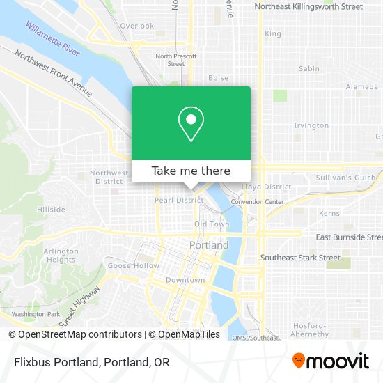 Flixbus Portland map