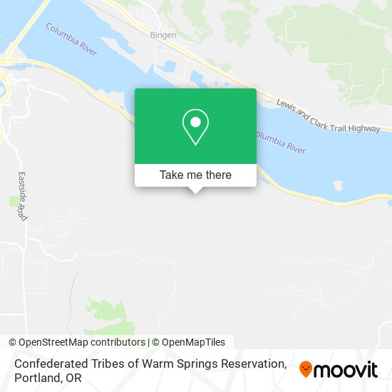Mapa de Confederated Tribes of Warm Springs Reservation