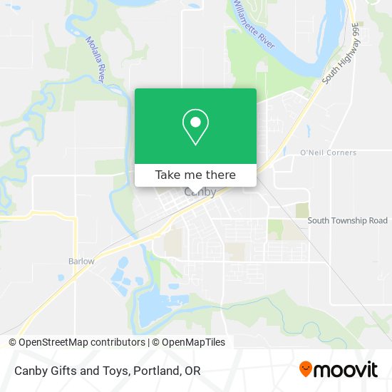 Canby Gifts and Toys map