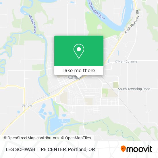 LES SCHWAB TIRE CENTER map