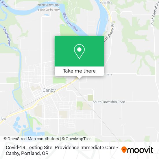 Mapa de Covid-19 Testing Site: Providence Immediate Care - Canby