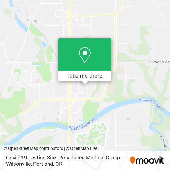 Covid-19 Testing Site: Providence Medical Group - Wilsonville map