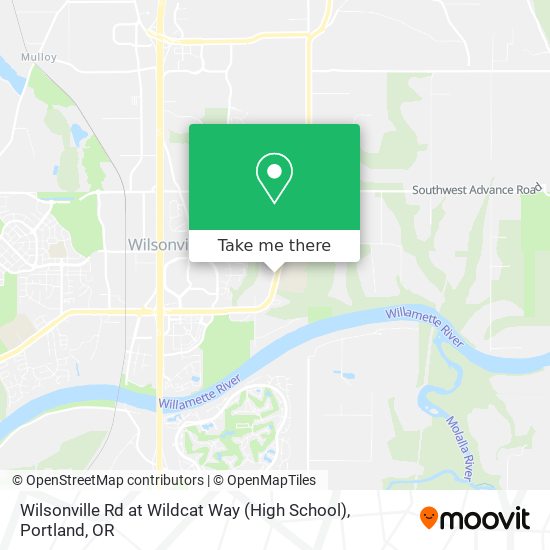 Wilsonville Rd at Wildcat Way (High School) map