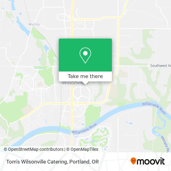 Tom's Wilsonville Catering map