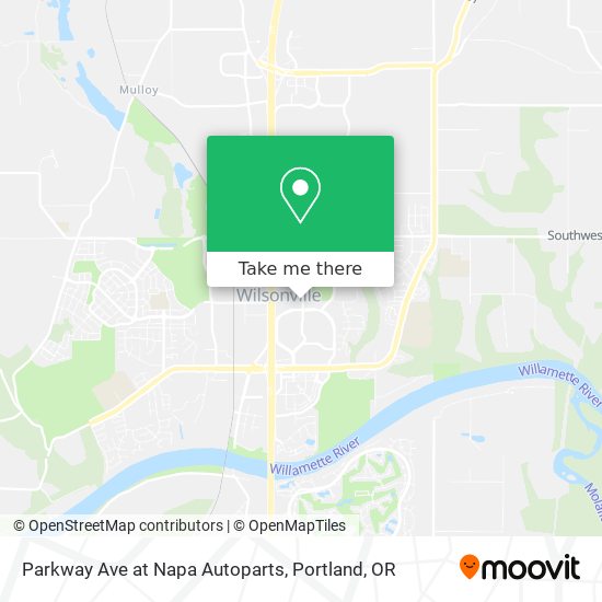 Parkway Ave at Napa Autoparts map