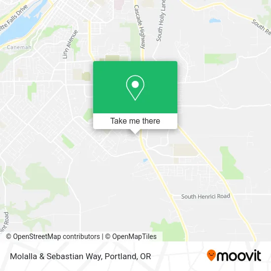 Molalla & Sebastian Way map