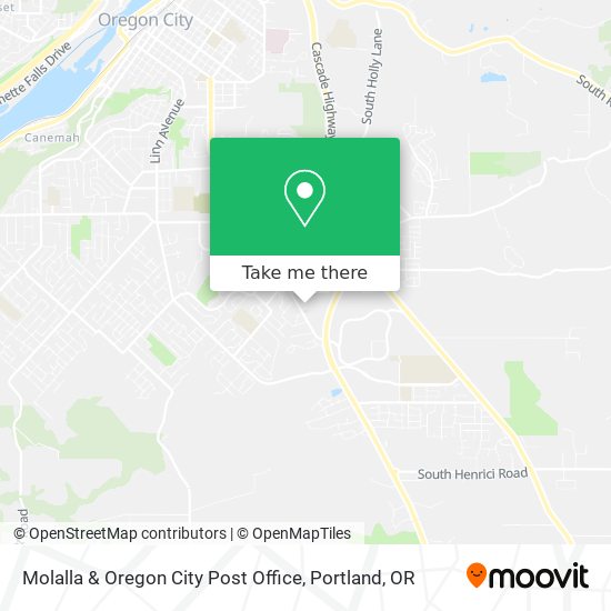 Mapa de Molalla & Oregon City Post Office