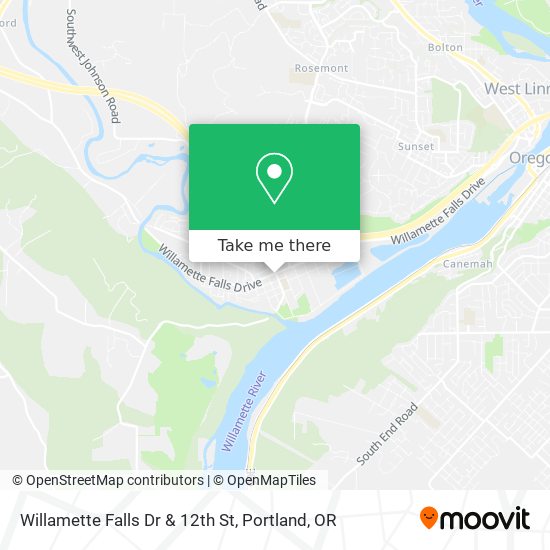 Willamette Falls Dr & 12th St map