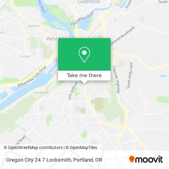 Mapa de Oregon City 24 7 Locksmith