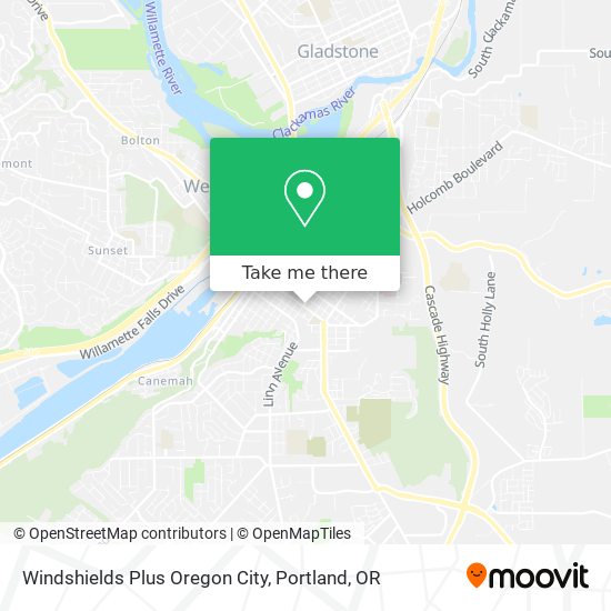 Windshields Plus Oregon City map