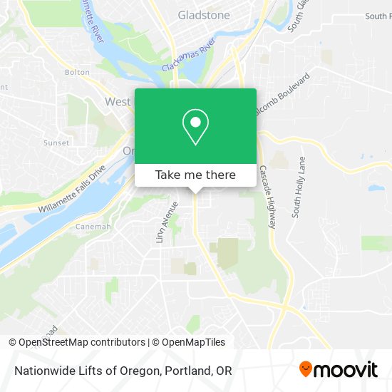 Mapa de Nationwide Lifts of Oregon