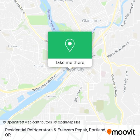 Residential Refrigerators & Freezers Repair map