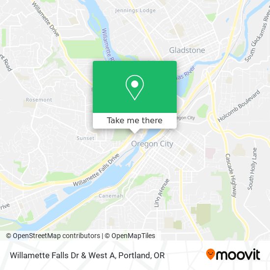 Willamette Falls Dr & West A map