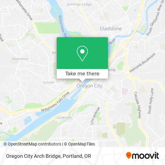 Oregon City Arch Bridge map