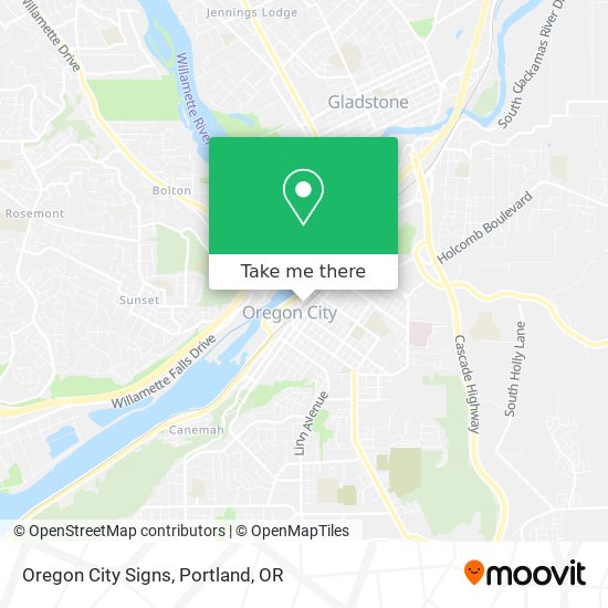 Mapa de Oregon City Signs