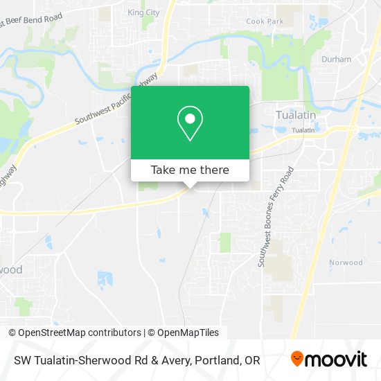 Mapa de SW Tualatin-Sherwood Rd & Avery