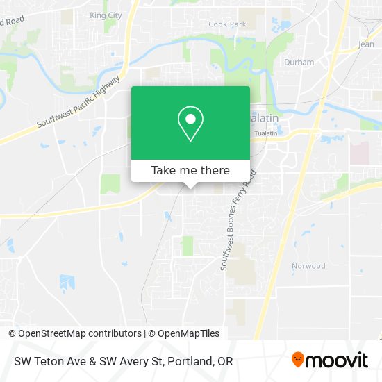 Mapa de SW Teton Ave & SW Avery St