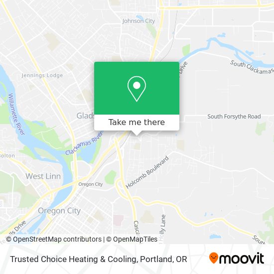 Trusted Choice Heating & Cooling map