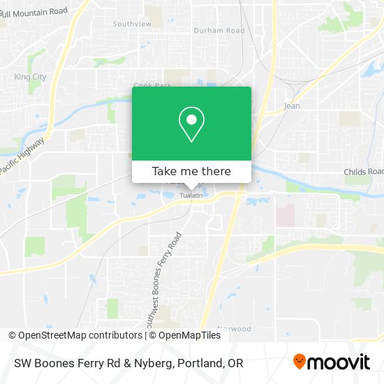 SW Boones Ferry Rd & Nyberg map
