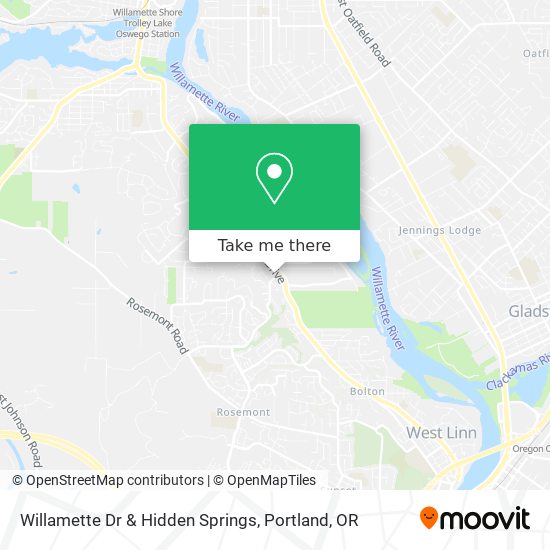 Willamette Dr & Hidden Springs map
