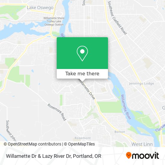 Willamette Dr & Lazy River Dr map