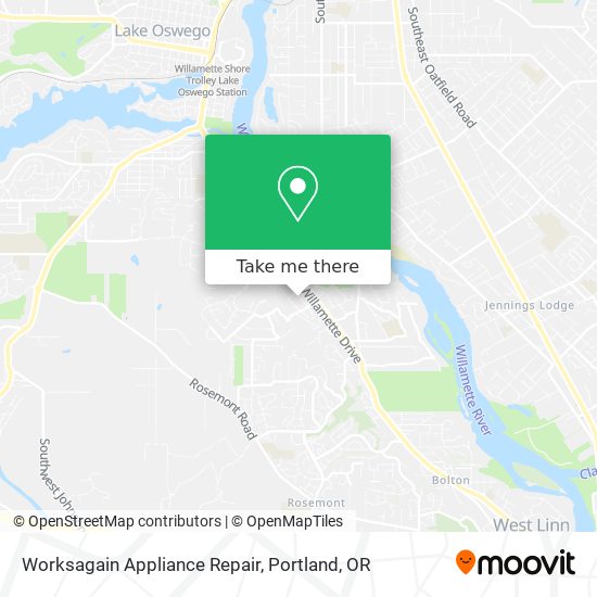 Mapa de Worksagain Appliance Repair
