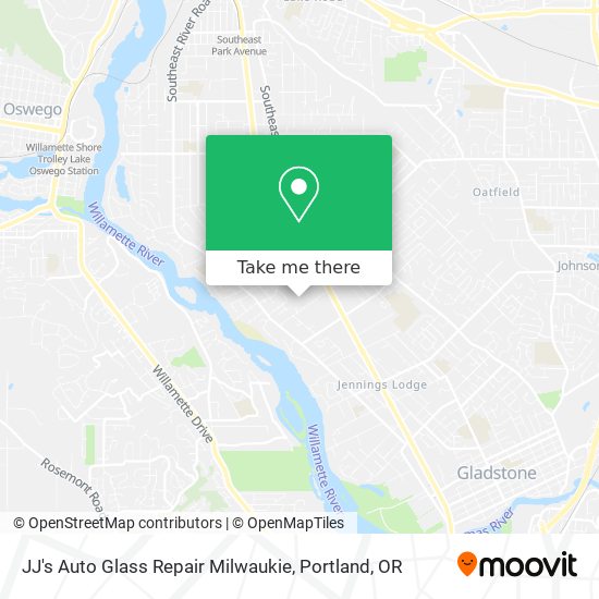 Mapa de JJ's Auto Glass Repair Milwaukie