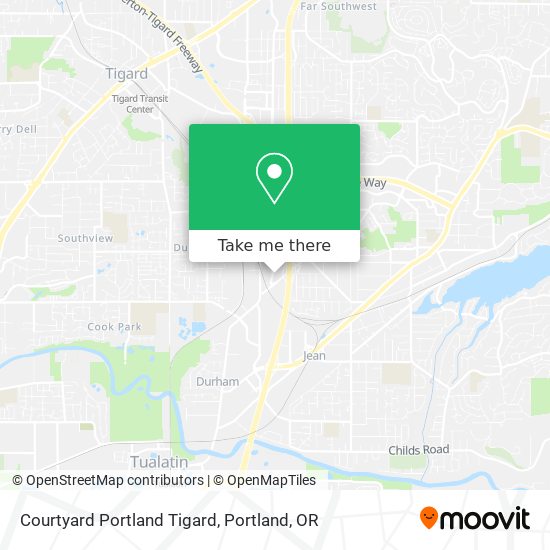 Courtyard Portland Tigard map